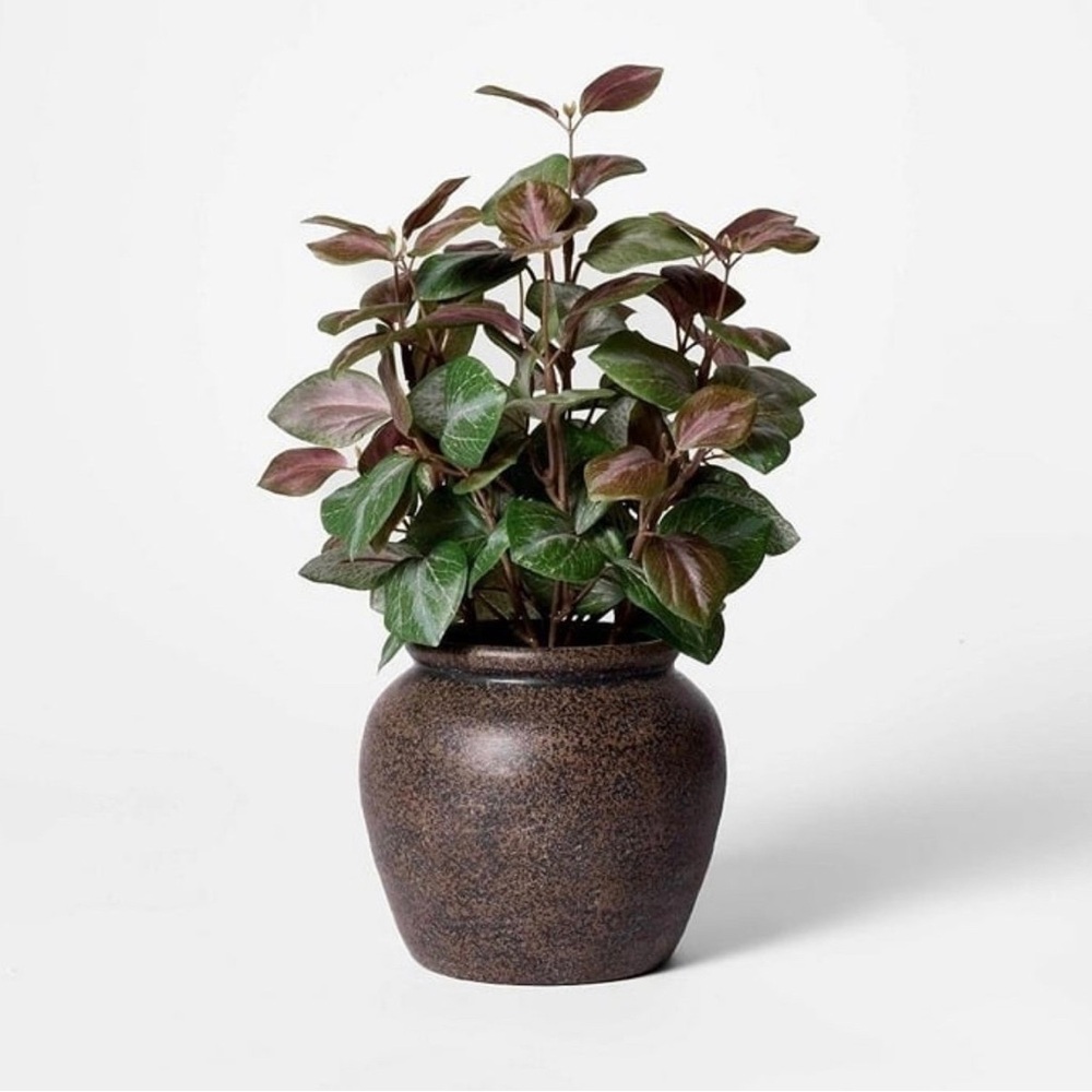 Studio McGee Potted Fall Leaf Arrangement Brown Vase 12" - Threshold